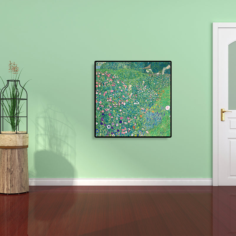 Green Flowering Shrubs Art Textured Painting for Bathroom, Multiple Sizes Available Green Clearhalo 'Arts' 'Canvas Art' 1727722