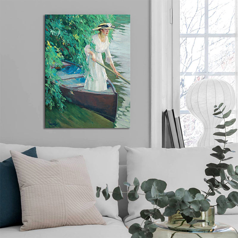 Impressionism Style Wall Art Print Soft Color Outing Women Painting, Multiple Sizes Dark Green Clearhalo 'Arts' 'Canvas Art' 1727816