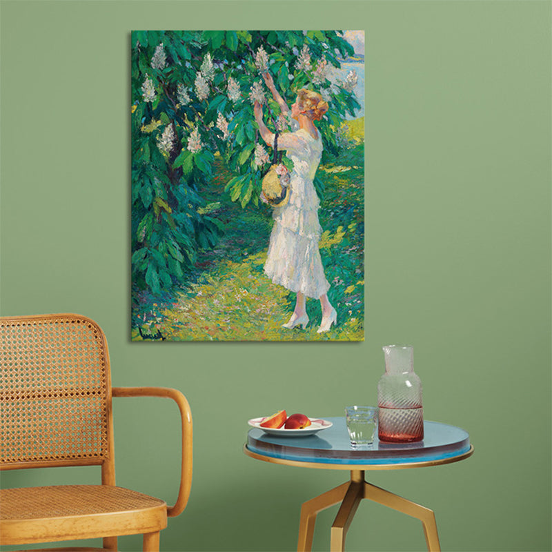 Impressionism Style Wall Art Print Soft Color Outing Women Painting, Multiple Sizes Green Clearhalo 'Arts' 'Canvas Art' 1727823