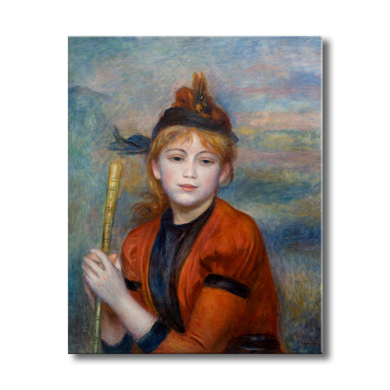 Orange European Maiden Painting Textured Impressionism Style Dining Room Wall Art Clearhalo 'Arts' 'Canvas Art' 1727972