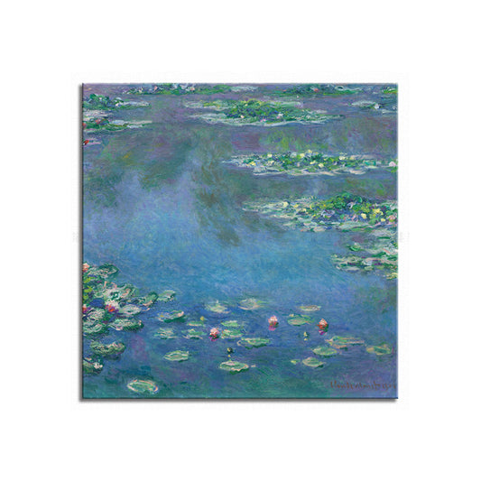 Wild Lotus Pond View Painting French Country Style Canvas Wall Art, Multiple Sizes Clearhalo 'Arts' 'Canvas Art' 1728181