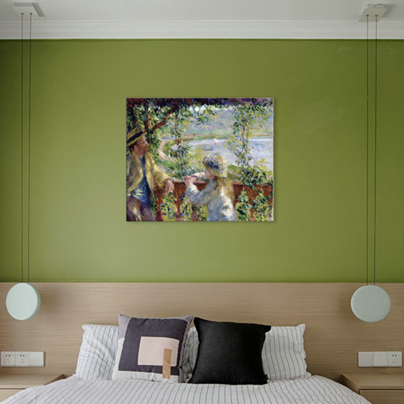 Textured Family Outing Scene Painting Impressionism Canvas Wall Art, Multiple Sizes Green Clearhalo 'Arts' 'Canvas Art' 1728222