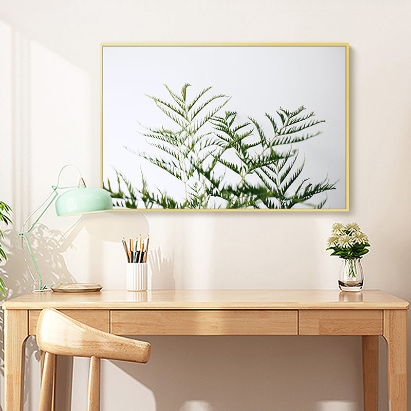 Pastel Color Botanical Painting Textured Scandinavian Living Room Wall Art Print White Clearhalo 'Arts' 'Canvas Art' 1728238