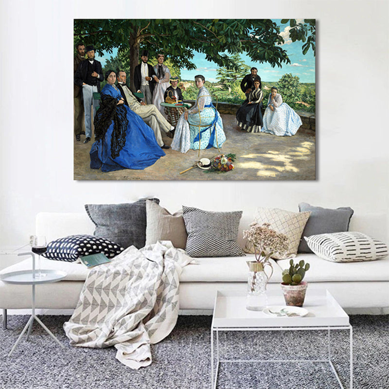 Soft Color Figure Outing Painting Textured Impressionism Style Bedroom Wall Art Print Clearhalo 'Arts' 'Canvas Art' 1728269