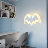 Cool Bat Shaped Wall Light Modern Style Acrylic Metal Wall Lamp in White for Boys Bedroom Clearhalo 'Wall Lamps & Sconces' 'Wall Lights' Lighting' 172835