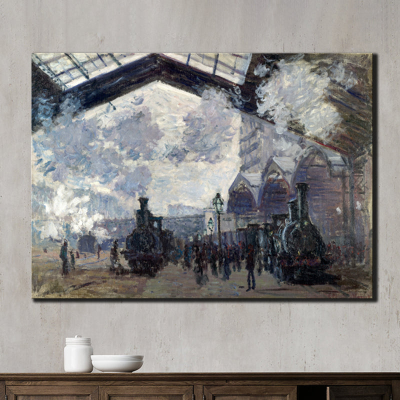 Botanic Garden Wall Decor Impressionism Textured Bedroom Canvas, Multiple Size Options Black Clearhalo 'Arts' 'Canvas Art' 1728374