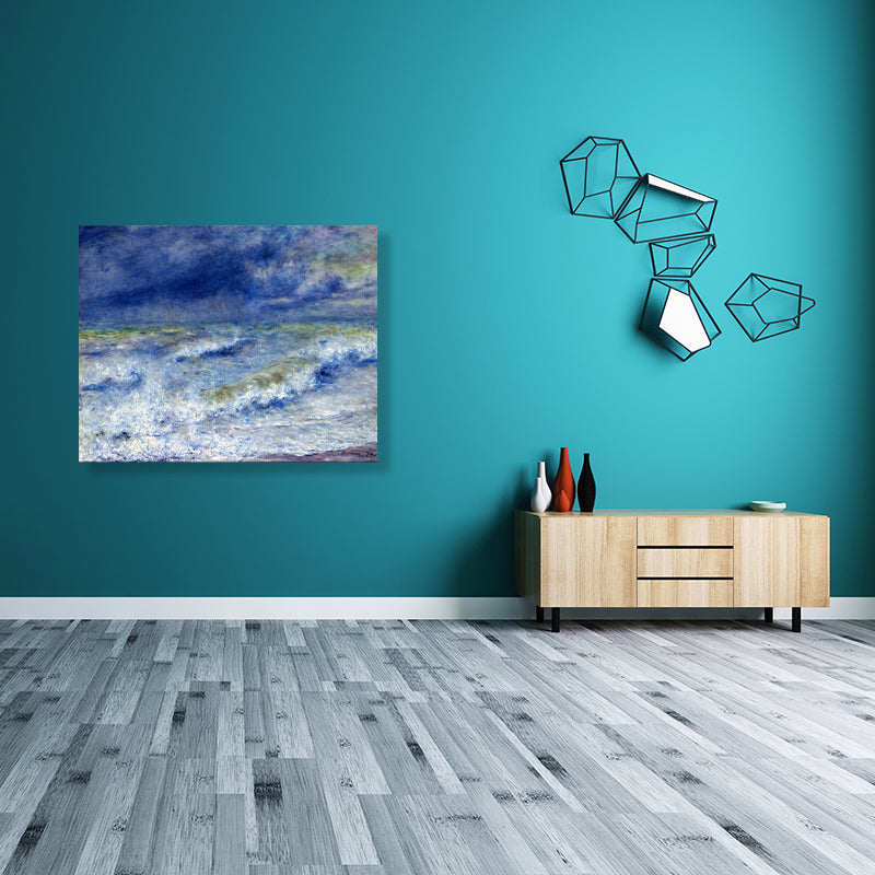 Ocean Landscape Canvas in Blue Impressionism Style Wall Art Decor for Dining Room Clearhalo 'Arts' 'Canvas Art' 1728397