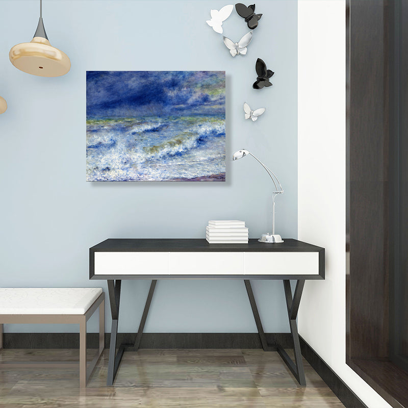 Ocean Landscape Canvas in Blue Impressionism Style Wall Art Decor for Dining Room Clearhalo 'Arts' 'Canvas Art' 1728398