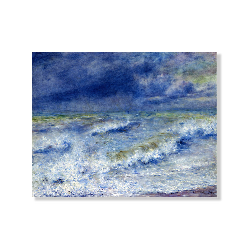 Ocean Landscape Canvas in Blue Impressionism Style Wall Art Decor for Dining Room Clearhalo 'Arts' 'Canvas Art' 1728399