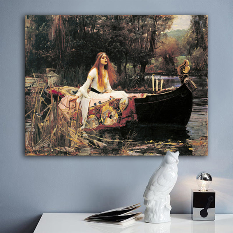 Boating Girl Wall Decor Impressionism Textured Girls Bedroom Painting, Multiple Sizes Clearhalo 'Arts' 'Canvas Art' 1728480