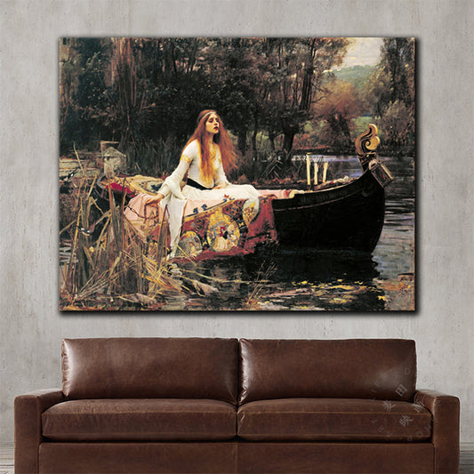 Boating Girl Wall Decor Impressionism Textured Girls Bedroom Painting, Multiple Sizes Clearhalo 'Arts' 'Canvas Art' 1728481