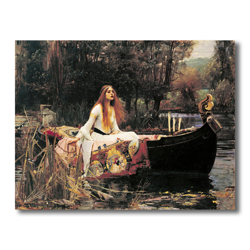 Boating Girl Wall Decor Impressionism Textured Girls Bedroom Painting, Multiple Sizes Clearhalo 'Arts' 'Canvas Art' 1728482