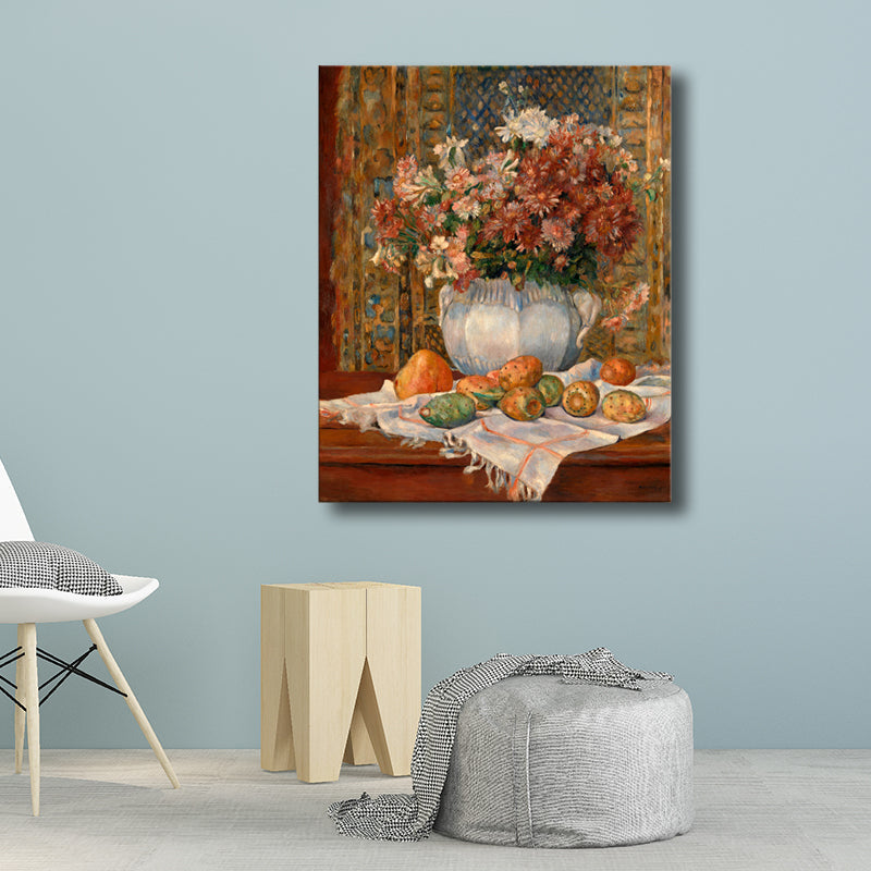 Flowers and Fruits Wall Decor in Brown Impressionism Style Canvas for Living Room Clearhalo 'Arts' 'Canvas Art' 1728513