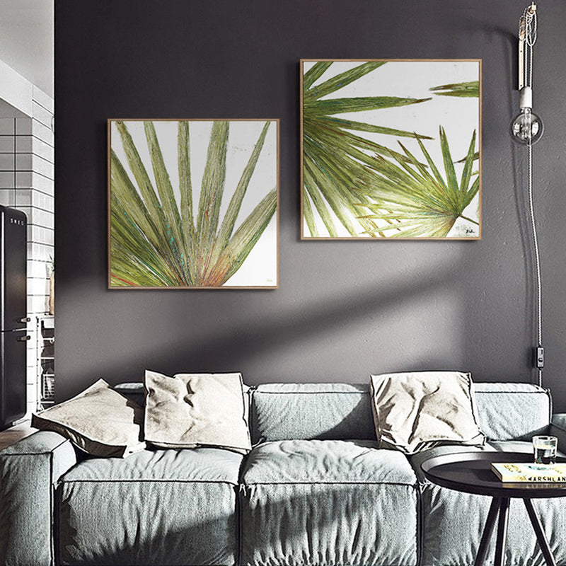 Modern Botanical Leaves Art Canvas Light Color Illustration Wall Print, Multiple Sizes Clearhalo 'Art Gallery' 'Canvas Art' 'Contemporary Art Gallery' 'Modern' Arts' 1728526