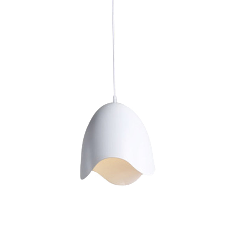 Bell Ceiling Pendant Light Macaron Metal 9.5"/12" Dia 1 Light Pink/White/Blue Hanging Lamp Kit Clearhalo 'Ceiling Lights' 'Modern Pendants' 'Modern' 'Pendant Lights' 'Pendants' Lighting' 172861