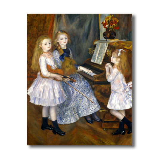 Girls and Instruments Music Painting Impressionism Canvas Wall Art, Multiple Sizes