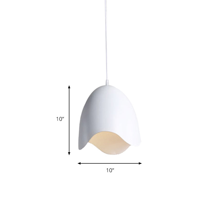 Bell Ceiling Pendant Light Macaron Metal 9.5"/12" Dia 1 Light Pink/White/Blue Hanging Lamp Kit Clearhalo 'Ceiling Lights' 'Modern Pendants' 'Modern' 'Pendant Lights' 'Pendants' Lighting' 172862