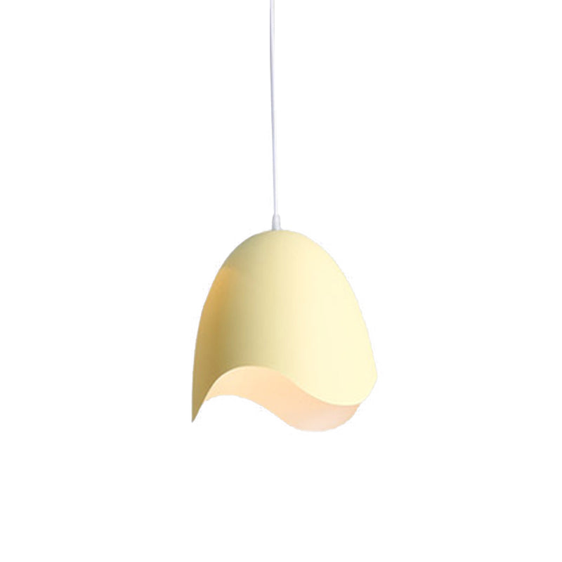 Bell Ceiling Pendant Light Macaron Metal 9.5"/12" Dia 1 Light Pink/White/Blue Hanging Lamp Kit Clearhalo 'Ceiling Lights' 'Modern Pendants' 'Modern' 'Pendant Lights' 'Pendants' Lighting' 172866