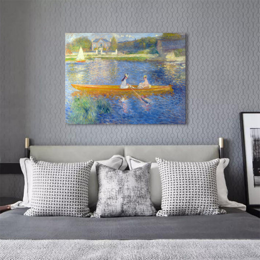 Oil Painting Canvas Impressionism Style Art Print Boating Figures in Blue, Multiple Sizes Clearhalo 'Arts' 'Canvas Art' 1728688