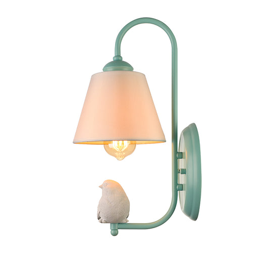 Tapered Shade Wall Light with Pigeon Deco 1 Head Metal Modern Style Sconce Light Clearhalo 'Wall Lamps & Sconces' 'Wall Lights' Lighting' 173143