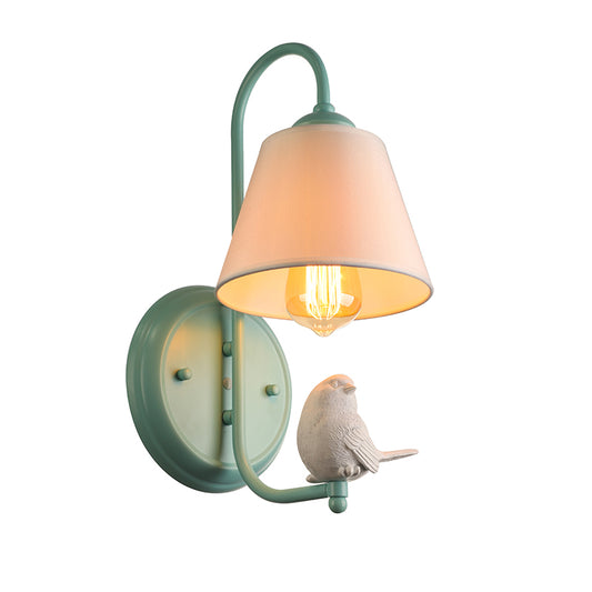 Tapered Shade Wall Light with Pigeon Deco 1 Head Metal Modern Style Sconce Light Clearhalo 'Wall Lamps & Sconces' 'Wall Lights' Lighting' 173144