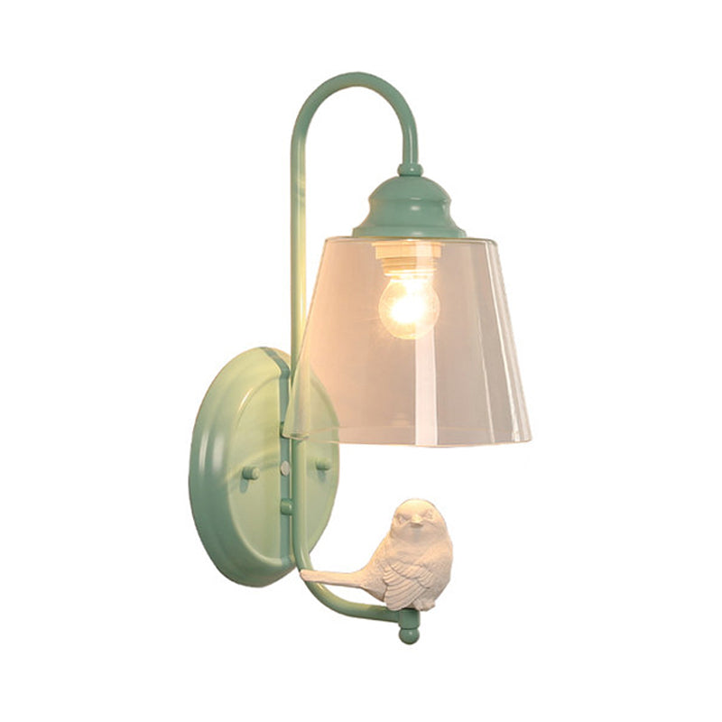 Tapered Shade Wall Light with Pigeon Deco 1 Head Metal Modern Style Sconce Light Clearhalo 'Wall Lamps & Sconces' 'Wall Lights' Lighting' 173154