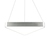 18"/23.5" Long Metal Triangle Suspension Lighting Modern Led White/Black/Silver Hanging Lamp in White/Warm Light Clearhalo 'Ceiling Lights' 'Modern Pendants' 'Modern' 'Pendant Lights' 'Pendants' Lighting' 173473