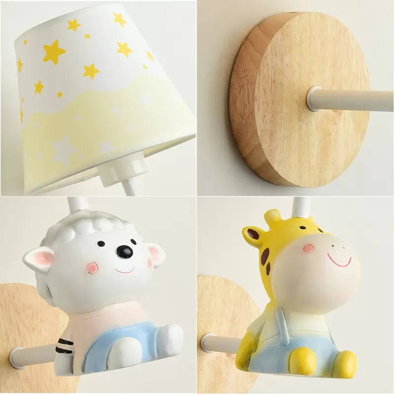 Contemporary Sconce Light Tapered Shade Single Light Wood Wall Lamp with Animal for Teen Clearhalo 'Wall Lamps & Sconces' 'Wall Lights' Lighting' 173655