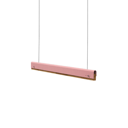 Rectangle Ceiling Pendant Light Modernism Wood and Metal 23.5"/35.5"/47" Wide 1 Light White/Pink/Yellow Hanging Lamp Kit Clearhalo 'Ceiling Lights' 'Modern Pendants' 'Modern' 'Pendant Lights' 'Pendants' Lighting' 173703