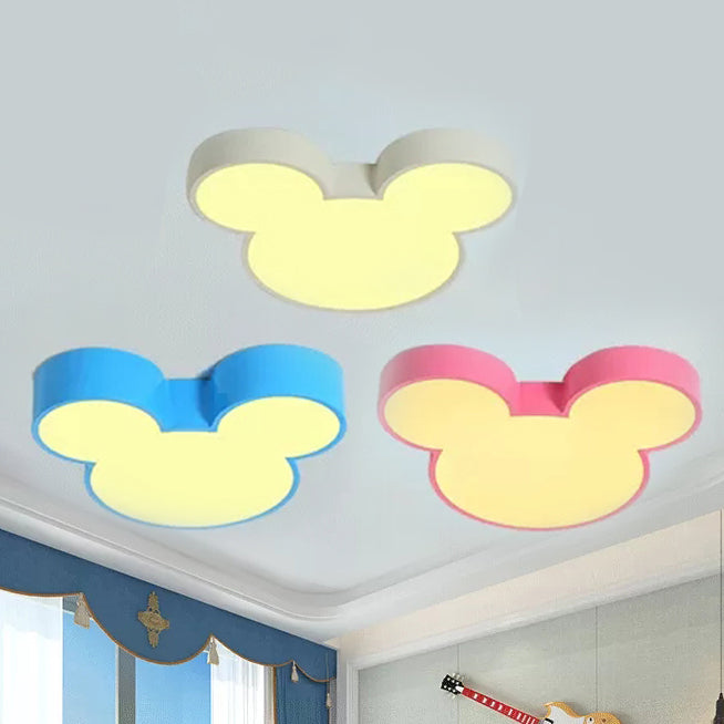 Metal Mouse Flush Ceiling Light Cartoon Modern Ceiling Fixture Light for Girls Bedroom Clearhalo 'Ceiling Lights' 'Close To Ceiling Lights' 'Close to ceiling' 'Flush mount' Lighting' 17373