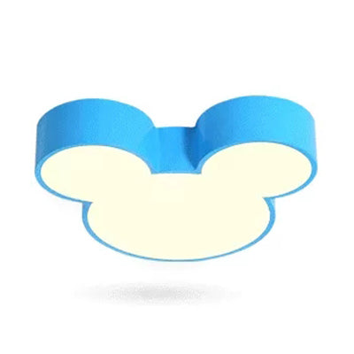 Metal Mouse Flush Ceiling Light Cartoon Modern Ceiling Fixture Light for Girls Bedroom Blue Warm Clearhalo 'Ceiling Lights' 'Close To Ceiling Lights' 'Close to ceiling' 'Flush mount' Lighting' 17374