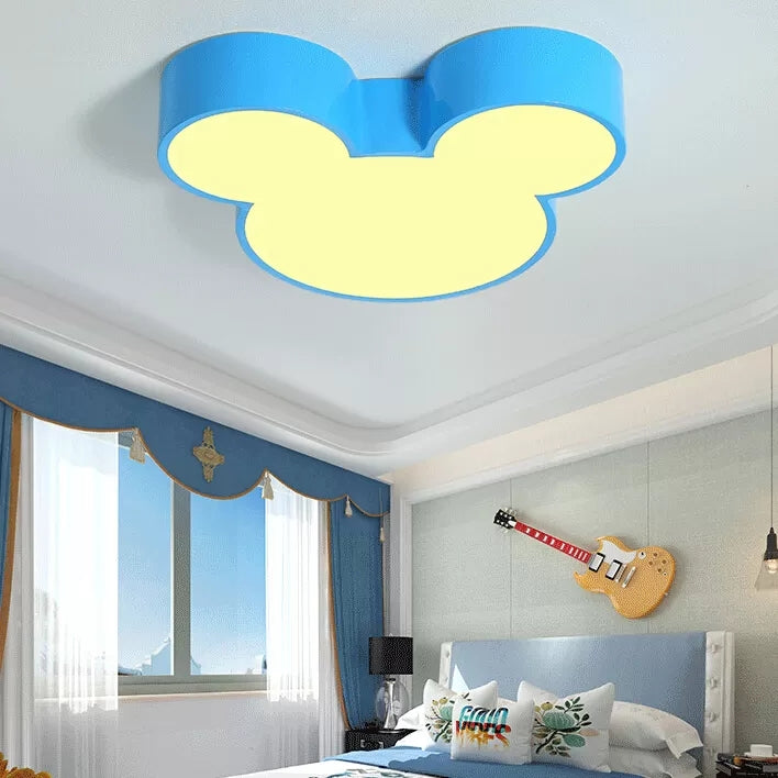 Metal Mouse Flush Ceiling Light Cartoon Modern Ceiling Fixture Light for Girls Bedroom Clearhalo 'Ceiling Lights' 'Close To Ceiling Lights' 'Close to ceiling' 'Flush mount' Lighting' 17376