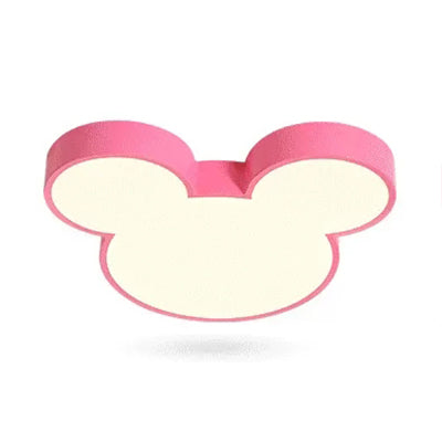 Metal Mouse Flush Ceiling Light Cartoon Modern Ceiling Fixture Light for Girls Bedroom Pink Warm Clearhalo 'Ceiling Lights' 'Close To Ceiling Lights' 'Close to ceiling' 'Flush mount' Lighting' 17379