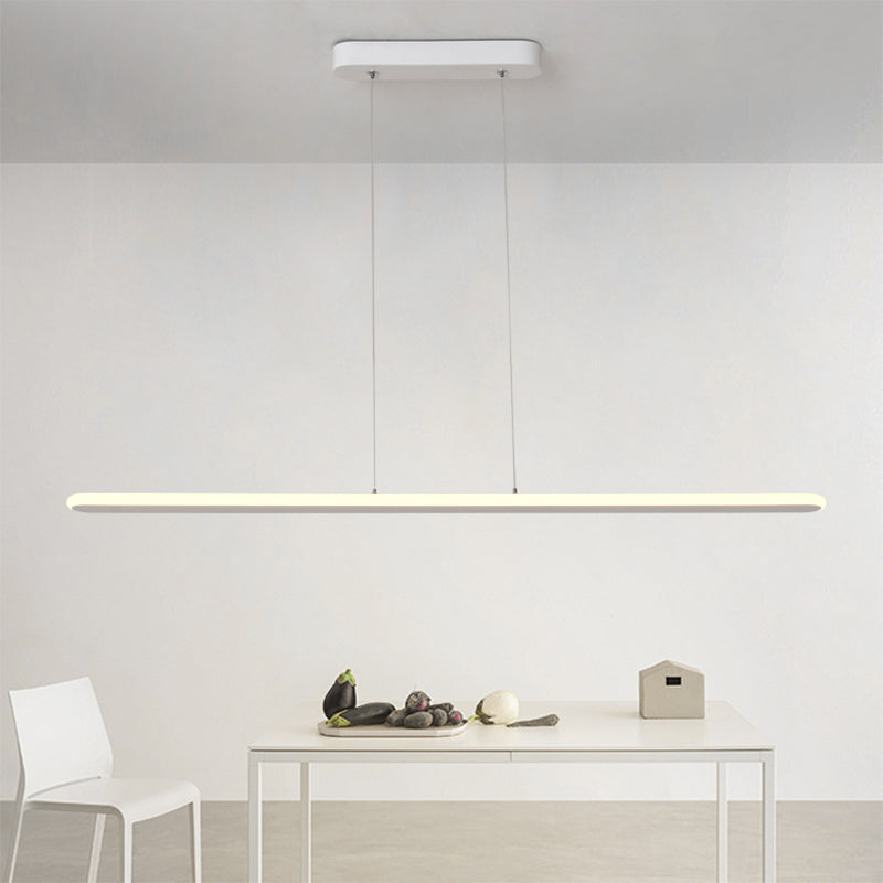 16"/23.5"/31.5" Wide Oval Hanging Pendant Light Contemporary LED Kitchen Ceiling Pendant over Table in Warm/White Light White Warm Clearhalo 'Ceiling Lights' 'Modern Pendants' 'Modern' 'Pendant Lights' 'Pendants' Lighting' 173804