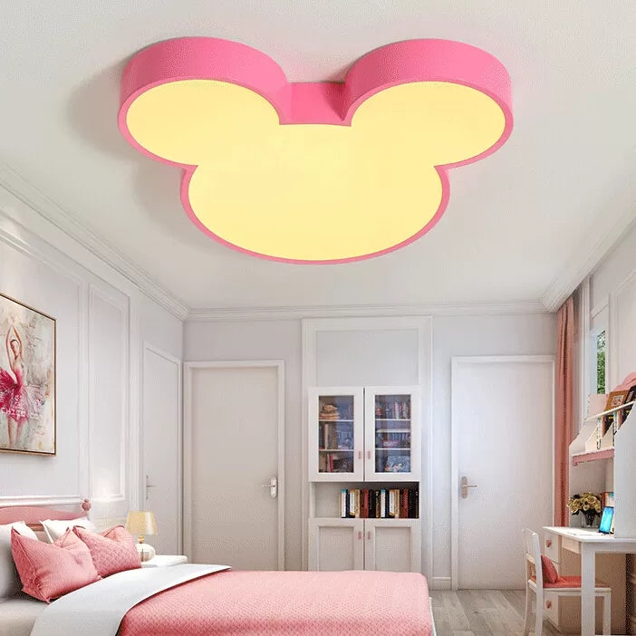 Metal Mouse Flush Ceiling Light Cartoon Modern Ceiling Fixture Light for Girls Bedroom Clearhalo 'Ceiling Lights' 'Close To Ceiling Lights' 'Close to ceiling' 'Flush mount' Lighting' 17381