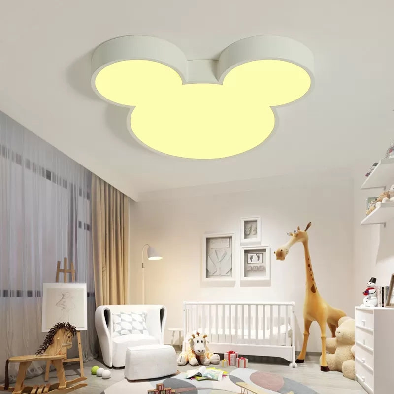 Metal Mouse Flush Ceiling Light Cartoon Modern Ceiling Fixture Light for Girls Bedroom Clearhalo 'Ceiling Lights' 'Close To Ceiling Lights' 'Close to ceiling' 'Flush mount' Lighting' 17385