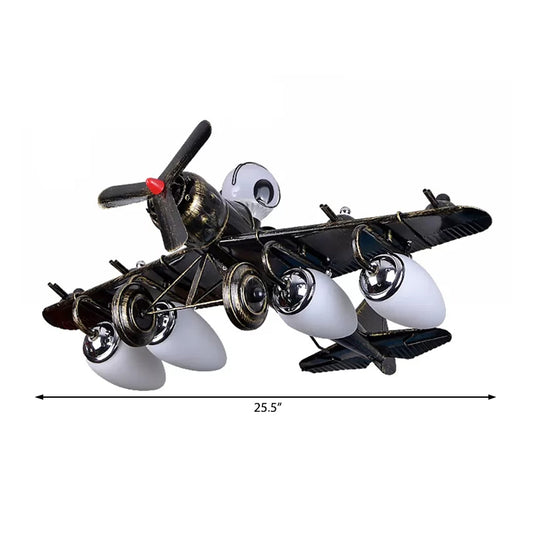 Cool Fighter Airplane Pendant Light Metal 5 Lights Pendant Lamp for Kindergarten Bedroom Clearhalo 'Ceiling Lights' 'Chandeliers' Lighting' options 17389