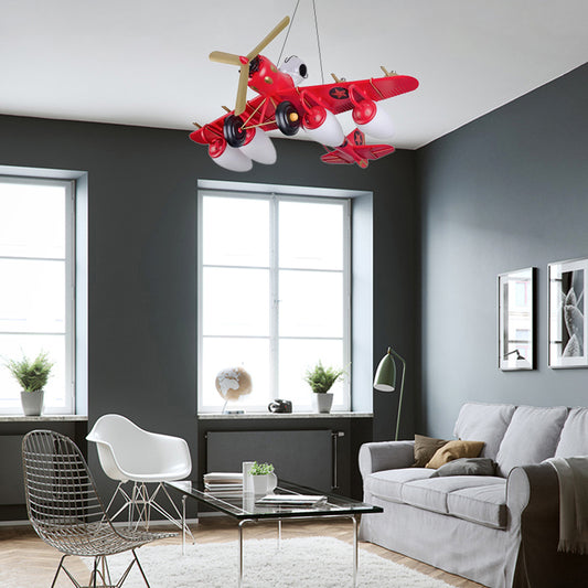 Cool Fighter Airplane Pendant Light Metal 5 Lights Pendant Lamp for Kindergarten Bedroom Clearhalo 'Ceiling Lights' 'Chandeliers' Lighting' options 17394