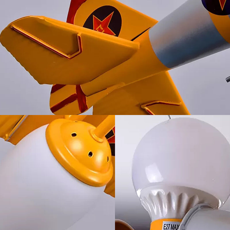 Cool Fighter Airplane Pendant Light Metal 5 Lights Pendant Lamp for Kindergarten Bedroom Clearhalo 'Ceiling Lights' 'Chandeliers' Lighting' options 17398