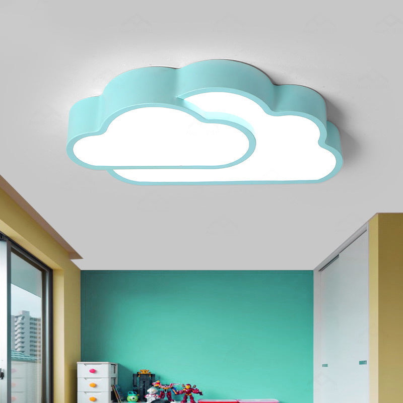 Flat Cloud Kindergarten Ceiling Light Acrylic Macaron Loft Candy Colored Flush Light Blue Clearhalo 'Ceiling Lights' 'Close To Ceiling Lights' 'Close to ceiling' 'Flush mount' Lighting' 174027