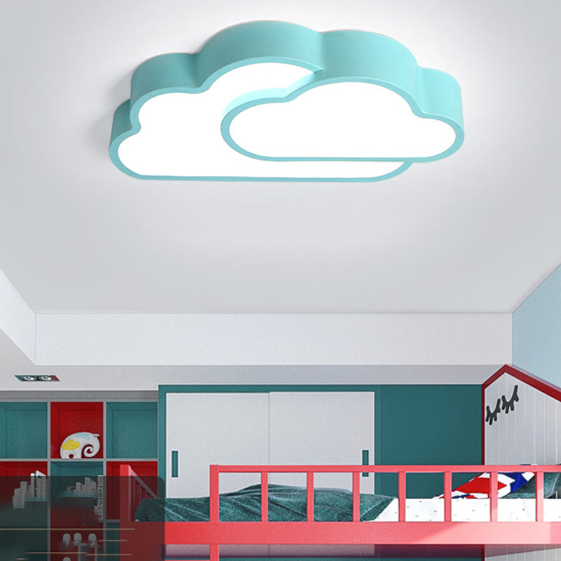 Flat Cloud Kindergarten Ceiling Light Acrylic Macaron Loft Candy Colored Flush Light Clearhalo 'Ceiling Lights' 'Close To Ceiling Lights' 'Close to ceiling' 'Flush mount' Lighting' 174028