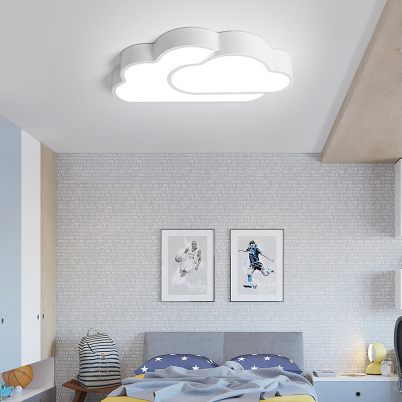 Flat Cloud Kindergarten Ceiling Light Acrylic Macaron Loft Candy Colored Flush Light White Clearhalo 'Ceiling Lights' 'Close To Ceiling Lights' 'Close to ceiling' 'Flush mount' Lighting' 174032