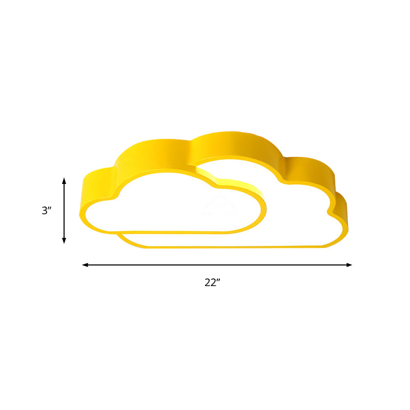 Flat Cloud Kindergarten Ceiling Light Acrylic Macaron Loft Candy Colored Flush Light Clearhalo 'Ceiling Lights' 'Close To Ceiling Lights' 'Close to ceiling' 'Flush mount' Lighting' 174038