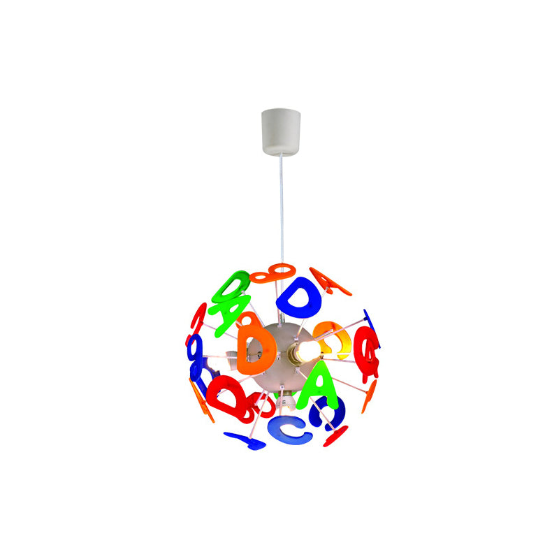 Kids Globe Ceiling Pendant 4 Lights Plastic Multi-Color Hanging Light for Nursing Room Clearhalo 'Ceiling Lights' 'Chandeliers' Lighting' options 174377