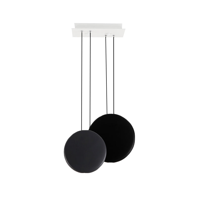 2/3/5 Lights Pendant Lights Post Modern Black and White Hanging Ceiling Lights with Round Resin Shade in Warm/White Light Clearhalo 'Ceiling Lights' 'Modern Pendants' 'Modern' 'Pendant Lights' 'Pendants' Lighting' 174390