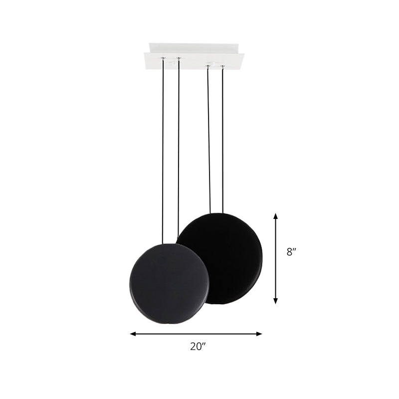 2/3/5 Lights Pendant Lights Post Modern Black and White Hanging Ceiling Lights with Round Resin Shade in Warm/White Light Clearhalo 'Ceiling Lights' 'Modern Pendants' 'Modern' 'Pendant Lights' 'Pendants' Lighting' 174391