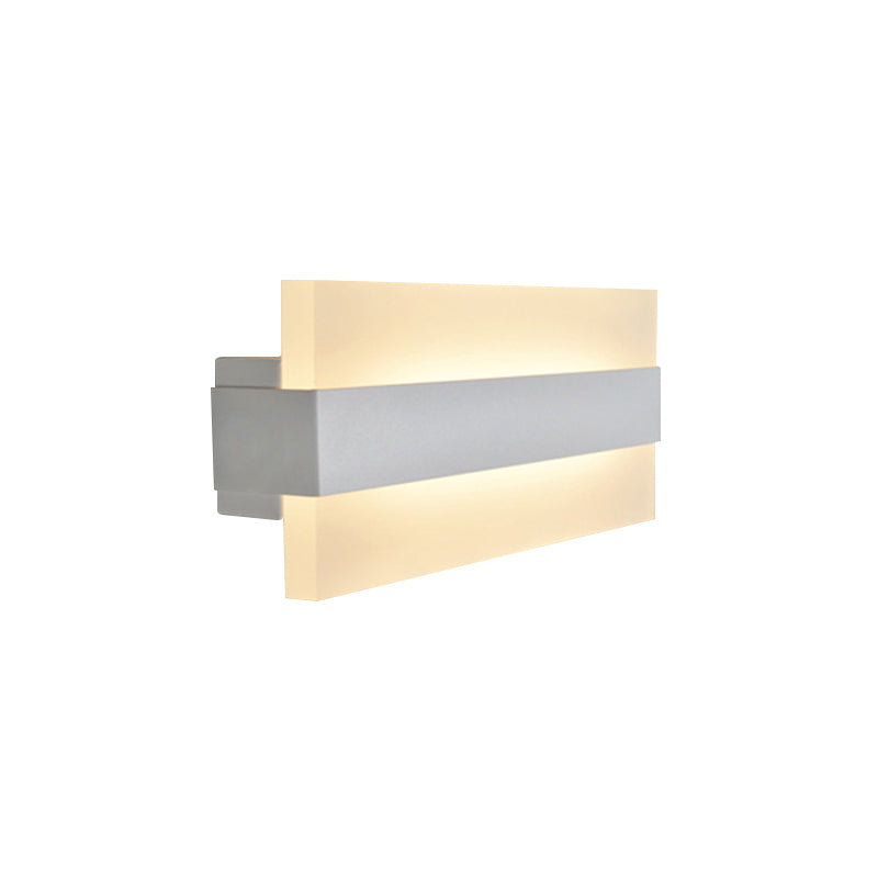 9" Wide Acrylic Rectangular Wall Lamp Simple LED White Sconce Light Fixture for Bedroom Clearhalo 'Modern wall lights' 'Modern' 'Wall Lamps & Sconces' 'Wall Lights' Lighting' 174450