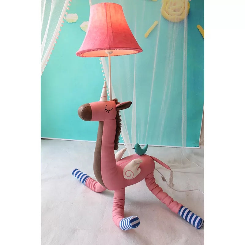 Cartoon Long Neck Animal Floor Light 1 Light Fabric Floor Lamp for Living Room Kindergarten Clearhalo 'Floor Lamps' 'Lamps' Lighting' 17450