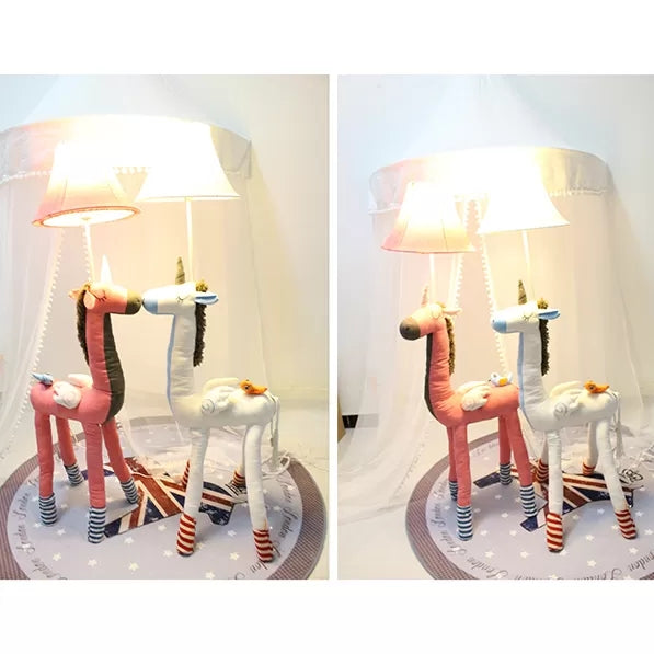 Cartoon Long Neck Animal Floor Light 1 Light Fabric Floor Lamp for Living Room Kindergarten Clearhalo 'Floor Lamps' 'Lamps' Lighting' 17451