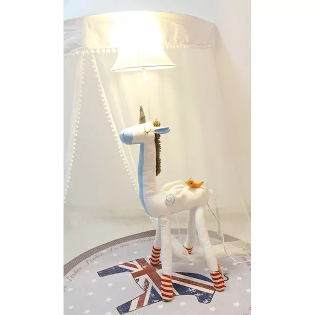 Cartoon Long Neck Animal Floor Light 1 Light Fabric Floor Lamp for Living Room Kindergarten Clearhalo 'Floor Lamps' 'Lamps' Lighting' 17454